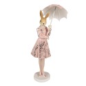Clayre & Eef Figur Kaninchen 28 cm Braun Rosa Polyresin