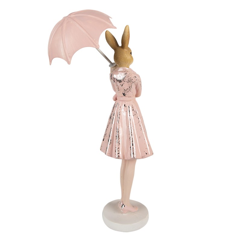 Clayre & Eef Figurine Rabbit 28 cm Brown Pink Polyresin