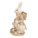 Clayre & Eef Figurine Rabbit 15 cm White Brown Polyresin
