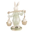Clayre & Eef Figurine Rabbit 17 cm White Green Polyresin