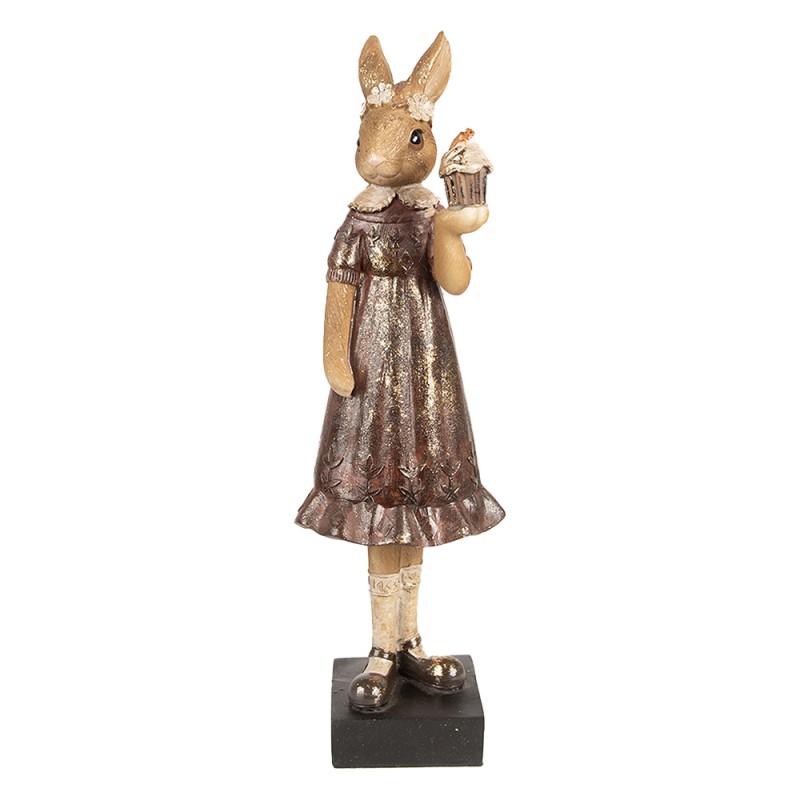 Clayre & Eef Figur Kaninchen 28 cm Braun Polyresin