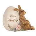 Clayre & Eef Statuetta Coniglio 12x7x9 cm Marrone Poliresina Easter Greetings