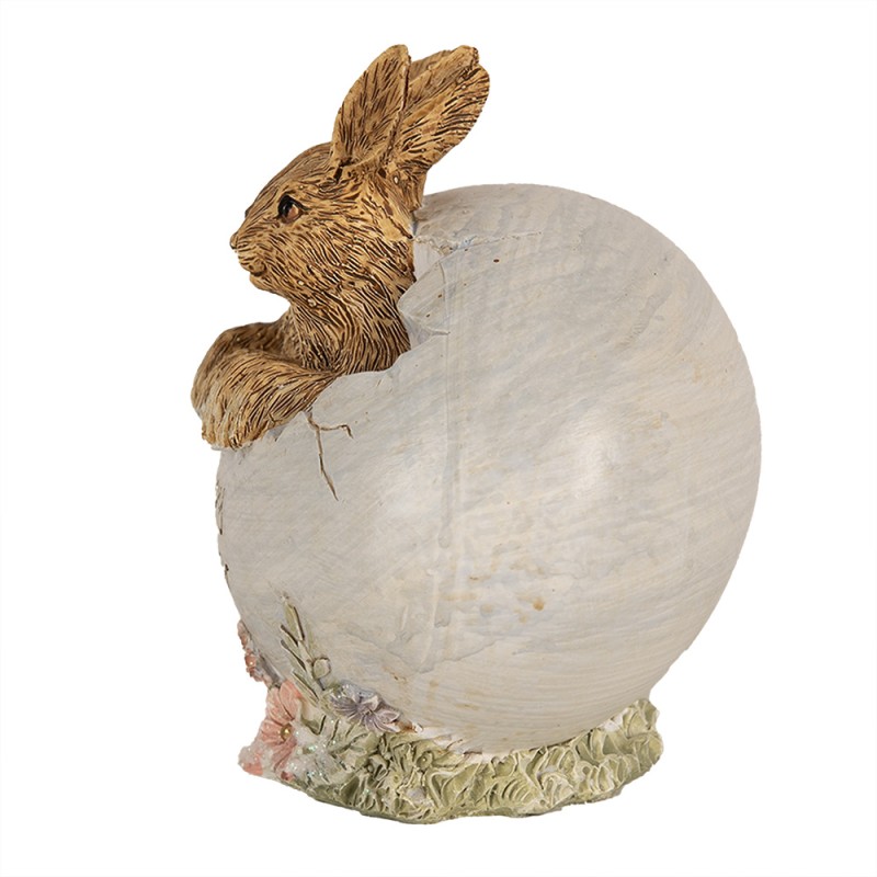 Clayre & Eef Statuetta Coniglio 11 cm Marrone Poliresina Happy Easter