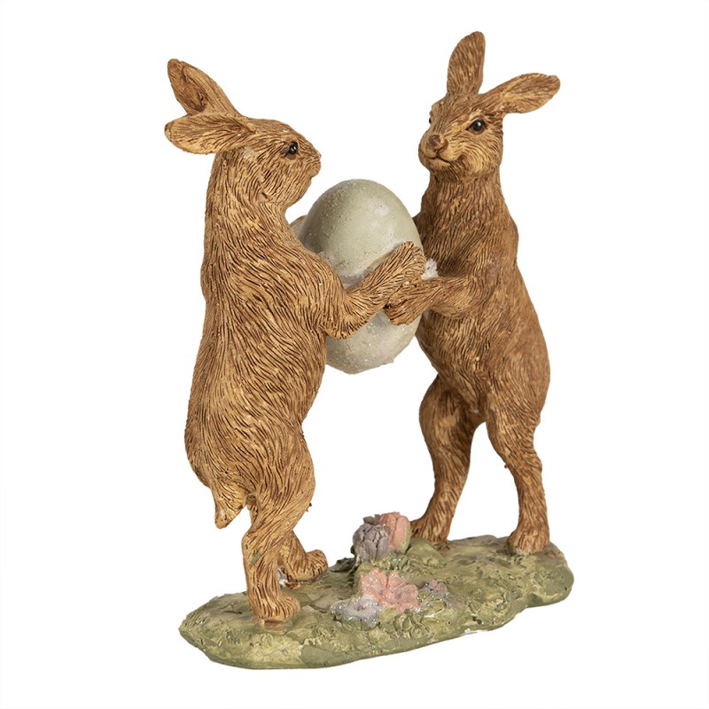 Clayre & Eef Figurine Rabbit 21 cm Brown Polyresin