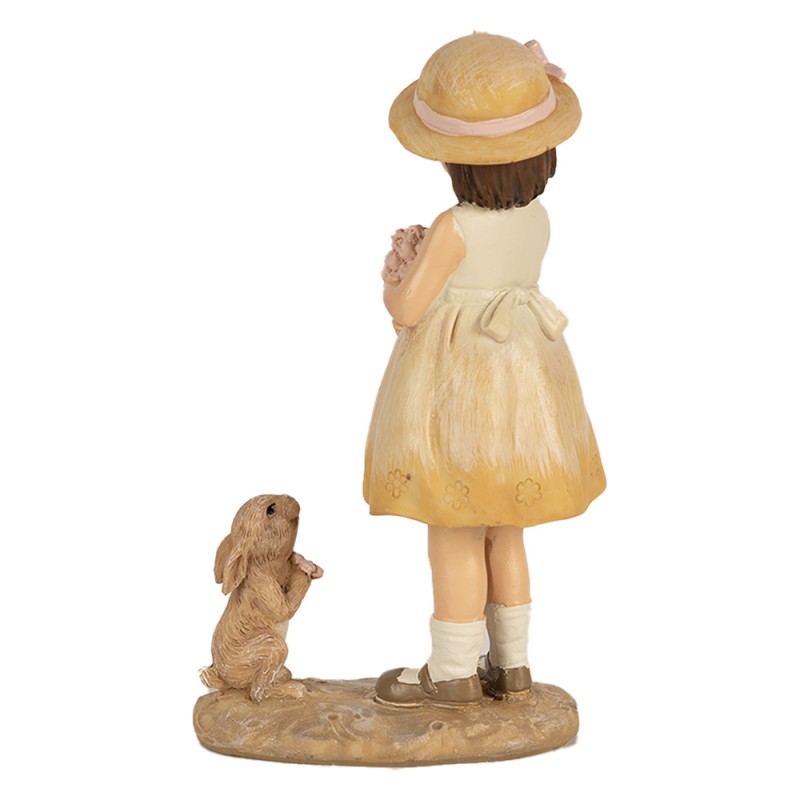 Clayre & Eef Figurine Fille 15 cm Beige Polyrésine