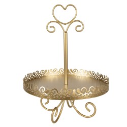 Clayre & Eef Etagere Ø 30x40 cm Goldfarbig Eisen Herz