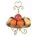 Clayre & Eef Etagere Ø 30x40 cm Gold colored Iron Heart