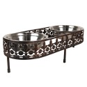 Clayre & Eef Dog Bowl 2x500 ml Brown Iron