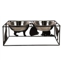 Clayre & Eef Cat Bowl 2x500 ml Black Iron Cats