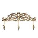 Clayre & Eef Wall Coat Rack 38x5x19 cm Gold colored Iron