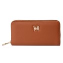Clayre & Eef Wallet 19x10 cm Brown Artificial Leather Rectangle Butterfly