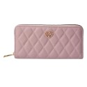 Clayre & Eef Portefeuille 19x10 cm Rose Cuir artificiel Rectangle Coeur