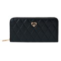 Clayre & Eef Portefeuille 19x10 cm Noir Cuir artificiel Rectangle Coeur