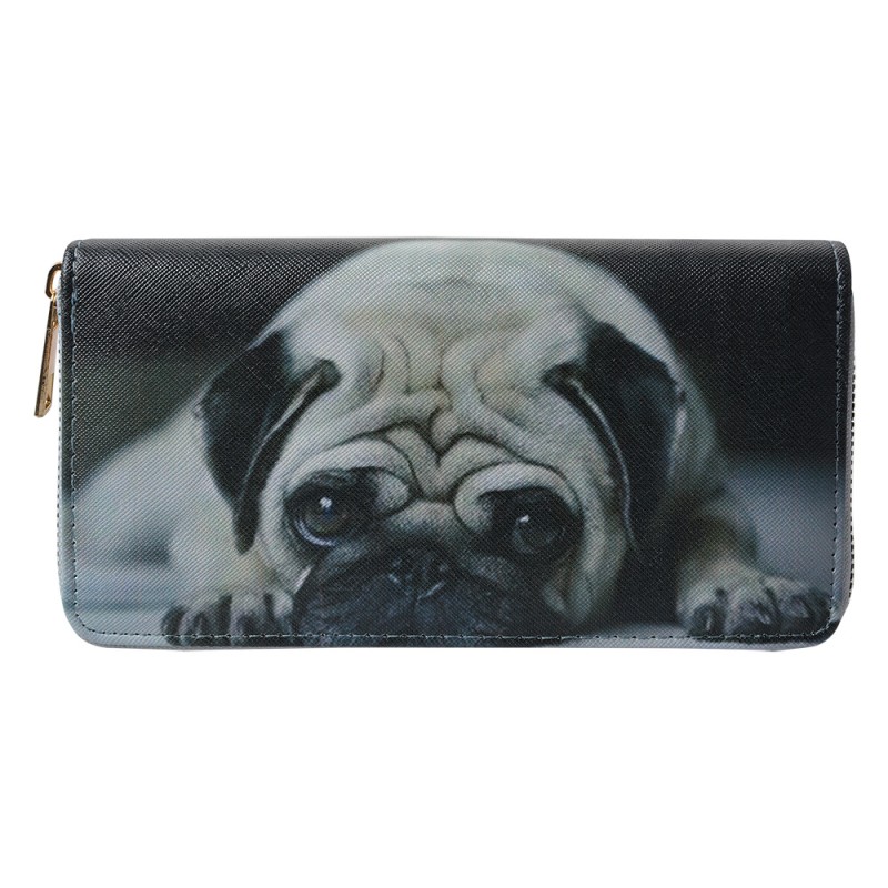 Clayre & Eef Wallet 19x10 cm Grey Plastic Rectangle Dog