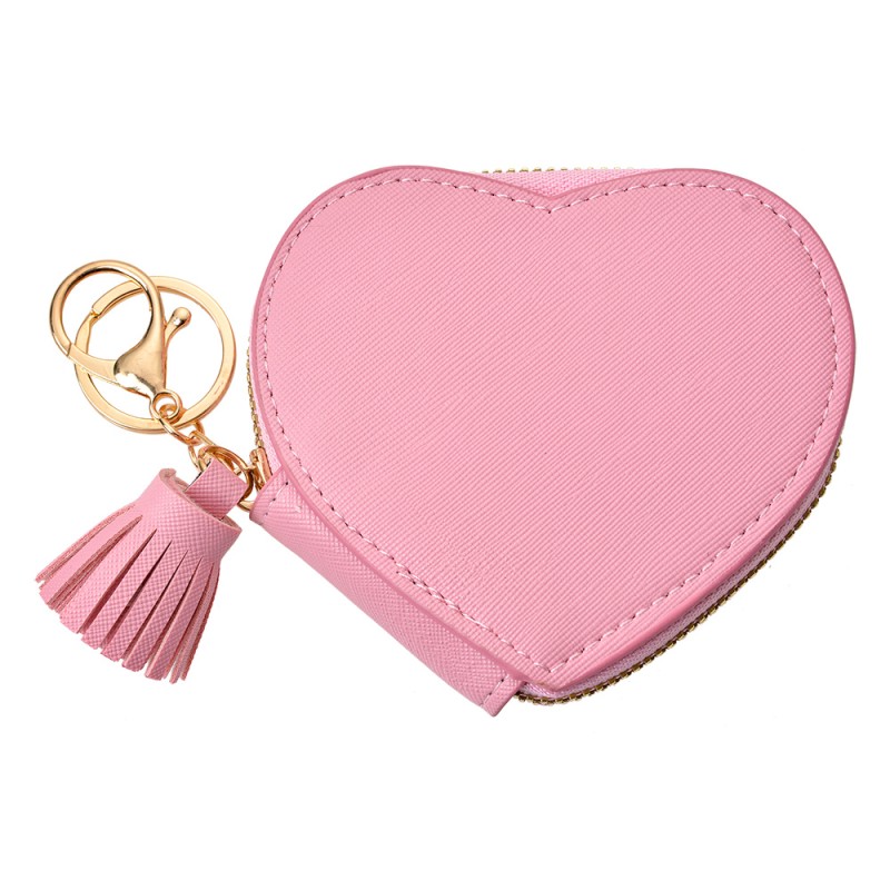 Clayre & Eef Portefeuille 10x10 cm Rose Plastique En forme de coeur