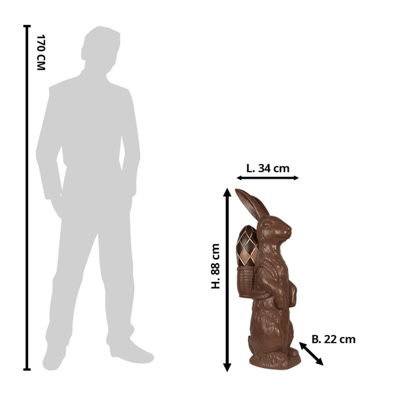 Clayre & Eef Figur Kaninchen 88 cm Braun Polyresin