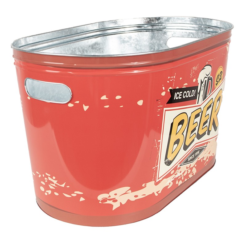 Clayre & Eef Beer cooler Ice bucket 40x25x23 cm Red Aluminium Beer
