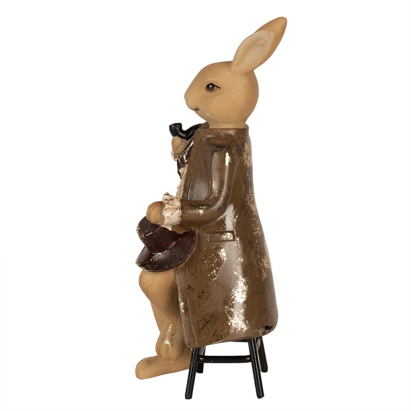 Clayre & Eef Figur Kaninchen 20 cm Braun Polyresin
