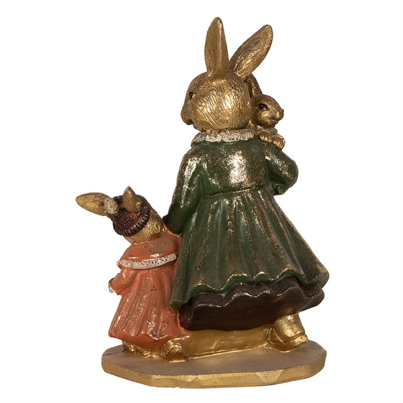 Clayre & Eef Figurine Rabbit 19 cm Gold colored Polyresin