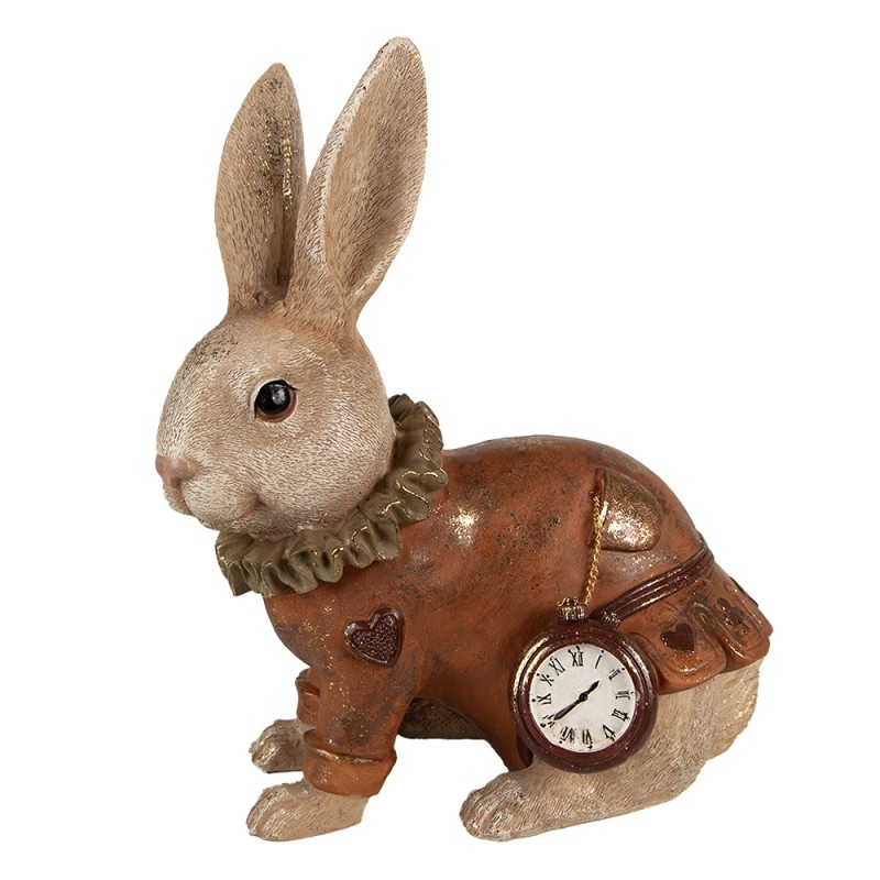 Clayre & Eef Figurine Rabbit 29 cm Beige Red Polyresin