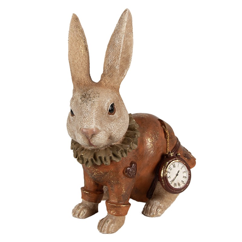 Clayre & Eef Figur Kaninchen 29 cm Beige Rot Polyresin