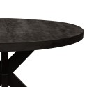 Clayre & Eef Table de salle à manger Ø 130x76 cm Noir Bois Fer Rond