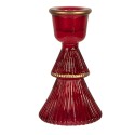 Clayre & Eef Kerzenständer Ø 6x10 cm Rot Glas