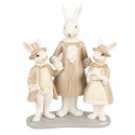 Clayre & Eef Figur Kaninchen 21 cm Weiß Braun Polyresin