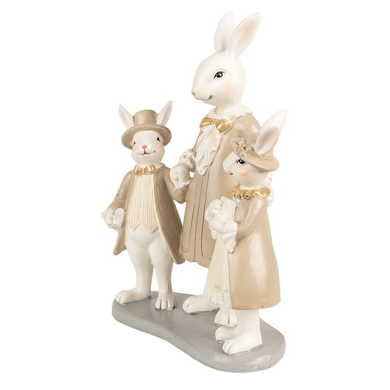 Clayre & Eef Figurine Rabbit 21 cm White Brown Polyresin