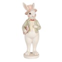 Clayre & Eef Figur Kaninchen 15 cm Weiß Grün Polyresin