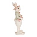 Clayre & Eef Figurine Rabbit 15 cm White Green Polyresin