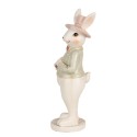 Clayre & Eef Figur Kaninchen 15 cm Weiß Grün Polyresin