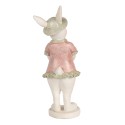 Clayre & Eef Statuetta Coniglio 15 cm Bianco Rosa  Poliresina