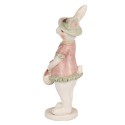 Clayre & Eef Figurine Rabbit 15 cm White Pink Polyresin