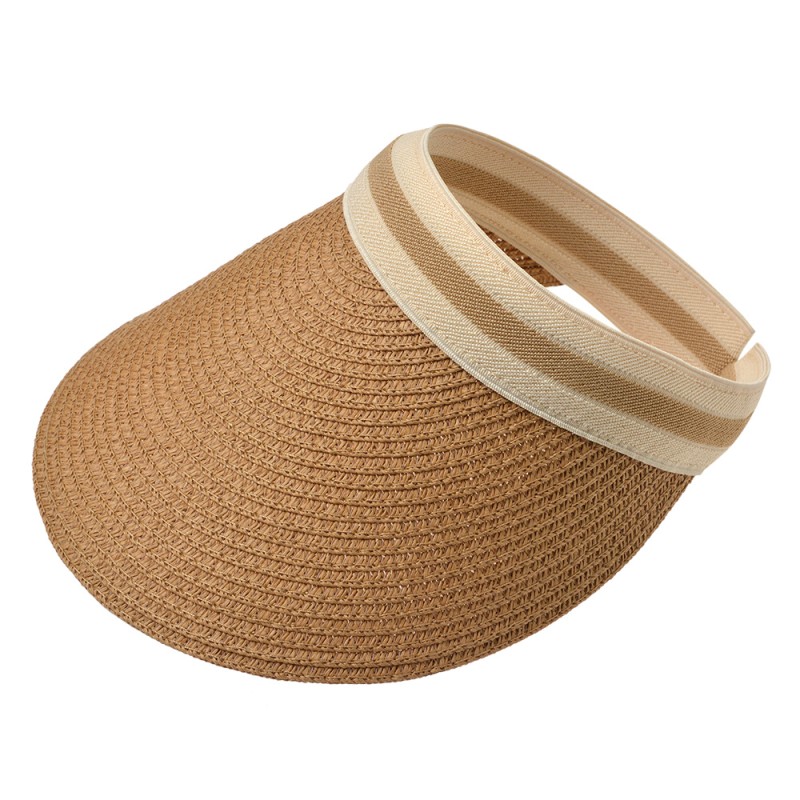 Clayre & Eef Sun Visior one size Brown Paper straw
