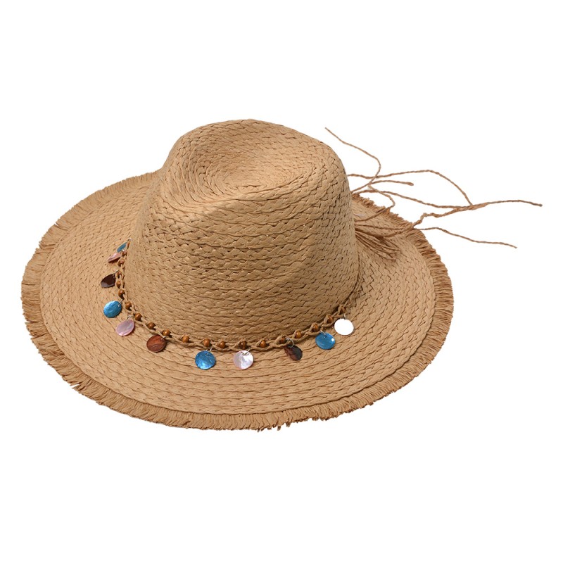 Clayre & Eef Chapeau de femme Marron Paille en papier