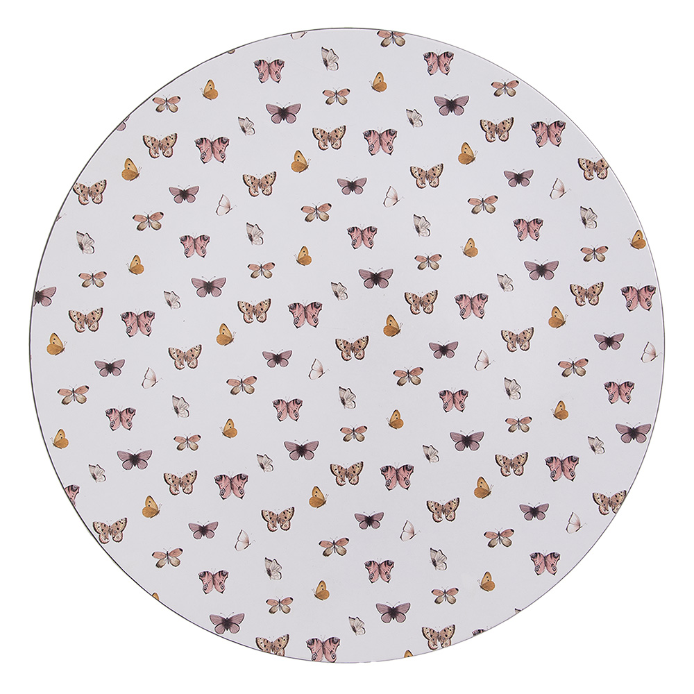 Clayre&Eef OnderbordØ 33 cm Wit Kunststof Vlinders afbeelding
