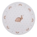 Clayre & Eef Charger Plate Ø 33 cm White Plastic Rabbit