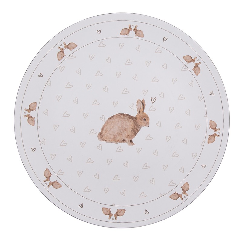 Clayre & Eef Sous-assiette Ø 33 cm Blanc Plastique Lapin