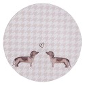 Clayre & Eef Charger Plate Ø 33 cm Beige Plastic Dachshunds