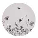 Clayre & Eef Charger Plate Ø 33 cm Beige Plastic Flowers