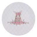 Clayre & Eef Charger Plate Ø 33 cm White Plastic Rabbit