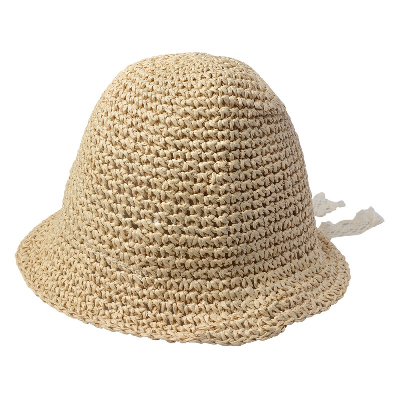 Clayre & Eef Cappello per bambini 52 cm Beige Paglia di carta