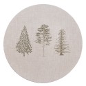 Clayre & Eef Charger Plate Ø 33 cm Beige Plastic Pine Trees