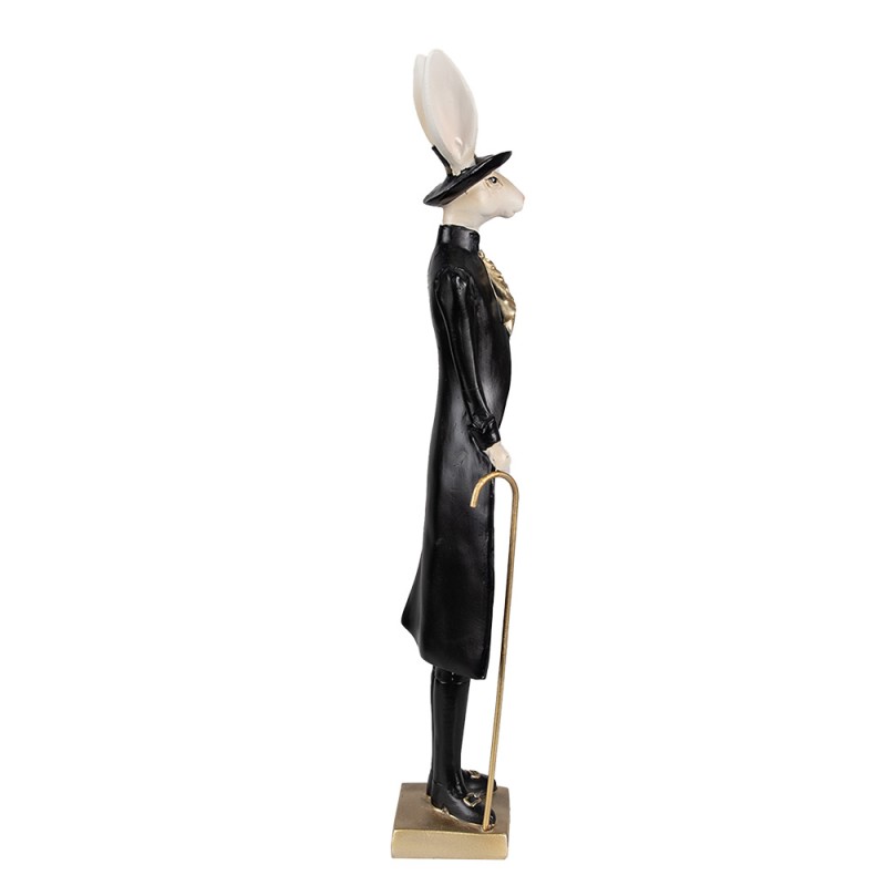 Clayre & Eef Statuetta Coniglio 40 cm Beige Nero Poliresina