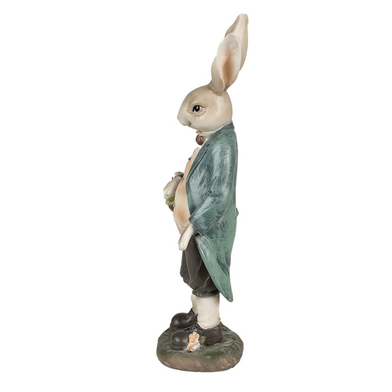 Clayre & Eef Figur Kaninchen 38 cm Braun Grün Polyresin
