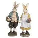 Clayre & Eef Figur Kaninchen 38 cm Braun Grün Polyresin