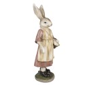 Clayre & Eef Figur Kaninchen 38 cm Braun Rosa Polyresin