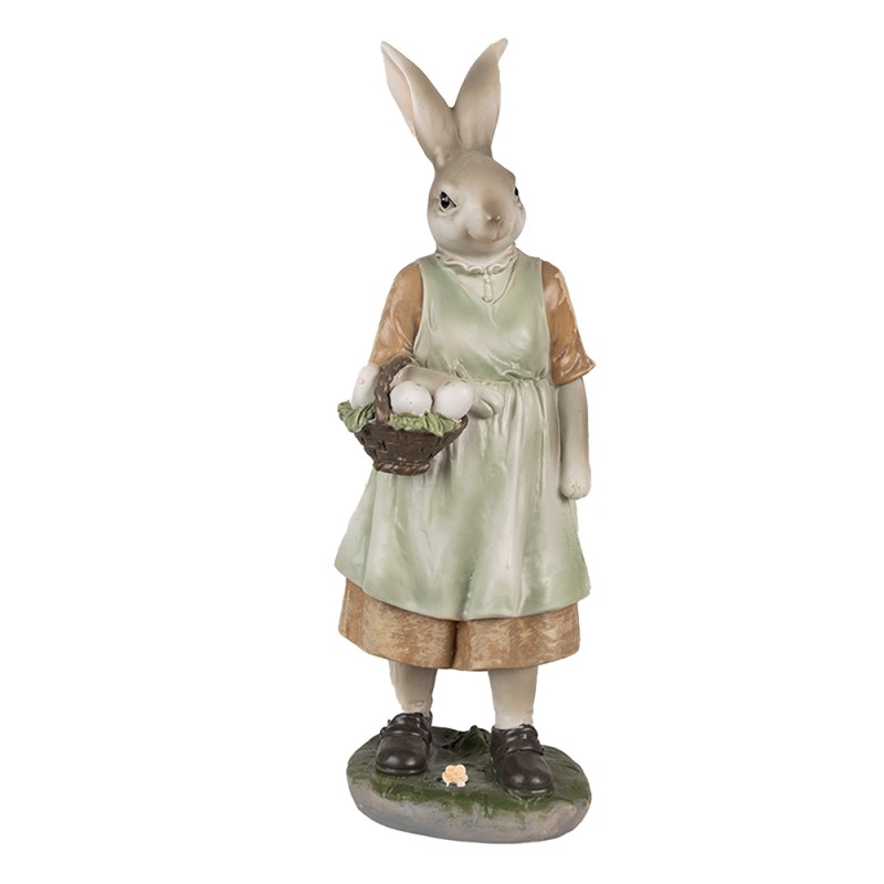 Clayre & Eef Figurine Rabbit 25 cm Brown Green Polyresin