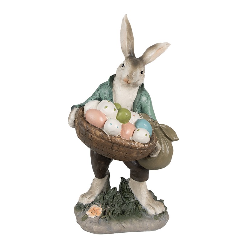 Clayre & Eef Figurine Rabbit 32 cm Brown Green Polyresin